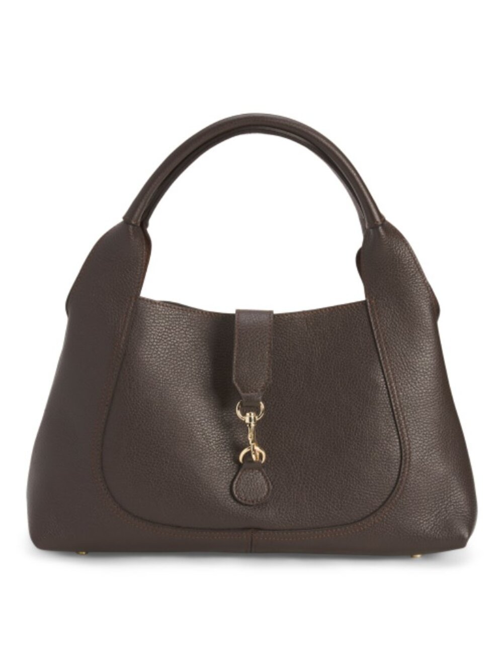 MARINA GALANTI Made In Italy Leather Shoulder Bag With Flap And Hook Lock Closur - Picture 4 of 4